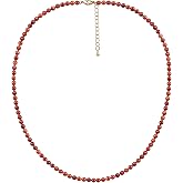House Of Hunter Beaded Necklace | Simple Natural Stone Choker Necklace, 4mm Beaded Choker (17+2in)