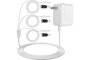 LaWana 3VDC Adapter Compatible with Department 56 Village Accessories,with 3 Black Selectable Plugs for Halloween Christmas Village Vacation House Lantern Street Lamp Accessories(56.55026)