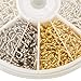 Pandahall Elite 1 Box 700PCS Golden Silver Platinum Iron Screw Eye Pin Bail Peg for Half-drilled Beads 8mm/10mm