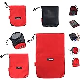 Vikodah Drawstring Bag Nylon Cinch and Ditty Stuff Pouch,Mesh-Stuff-Sack for Camping Travel Gym Sports Storage 5-in-1