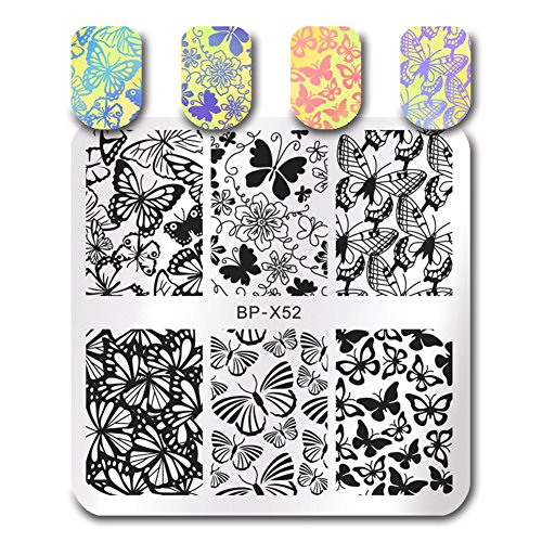 BORN PRETTY Nail Art Stamping Plate Butterfly Flower Dreamlike Classic Style manicuring Print Template Image Plate