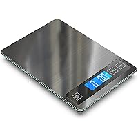 Nicewell Food Scale, 22lbs Digital Kitchen Grey Stainless Steel Scale Weight Grams and oz for Cooking Baking, 1g/0.1oz Precis