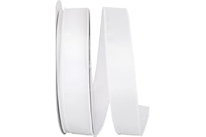 Reliant Ribbon 92575W-030-09K Satin Value Wired Edge Ribbon, 1-1/2 Inch X 50 Yards, White