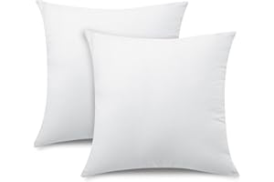 ATsense Euro Pillow Sham Covers, 100% Washed Cotton Linen Feel Super Soft Comfortable, 2 Pack 26" x 26" White Pillow Cases for Bed Couch and Sofa, European Throw Pillow Covers No Insert