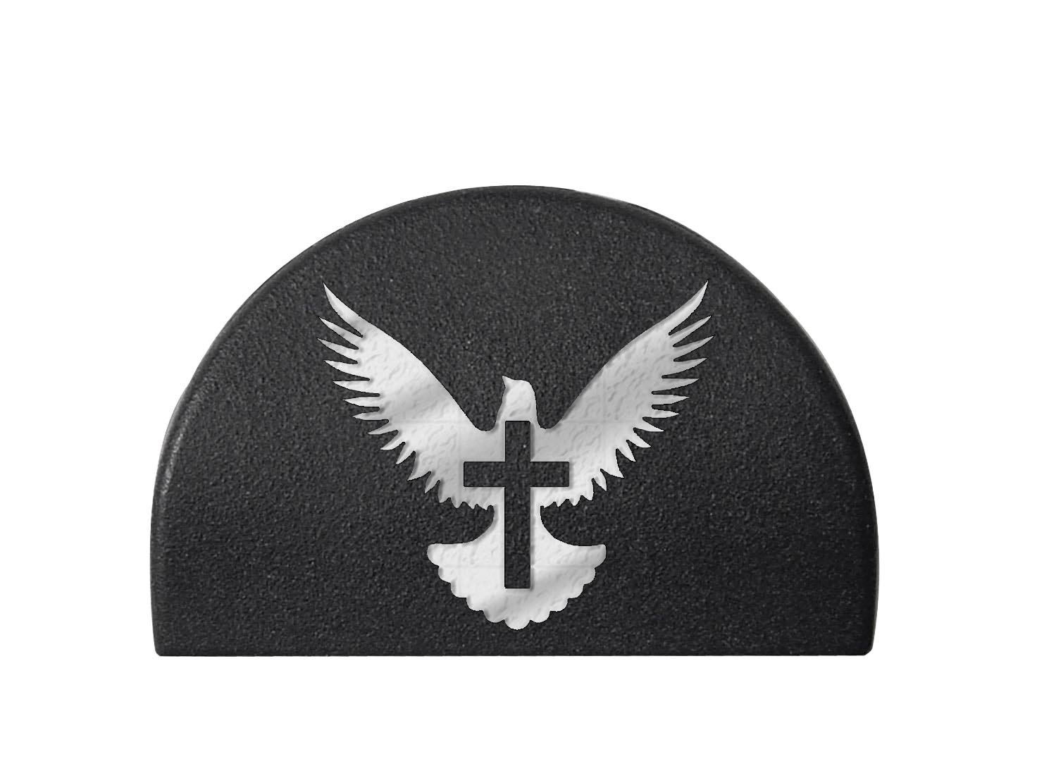 NDZ Performance Jentra JP-1 Grip Slug Plug for Glock 17 19 20 21 22 23 24  31 32 34 35 37 38 GEN 1-3 Custom Engraved - Bible Dove Cross - Silver Paint  Fill