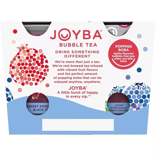 JOYBA BLUEBERRY POMEGRANATE BLACK TEA BUBBLE TEA, 12 FL OZ CUP (PACK OF 4)