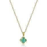 TICVRSS Clover Necklace for Women 18K Gold Plated Four Leaf Clover Pendant Necklaces Lucky Jewelry Gifts for Women