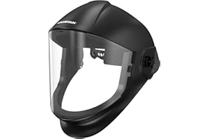 ARCCAPTAIN Panoramic Full Face Shield, Full Face Impact Resistant Mask with Polycarbonate Visor and Adjustable Ratcheting Headgear, ANSI Z87.1 Certified for Grinding, Cutting, Industrial Use