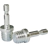 JUNLIXN 2 Pcs 5/8"-11 Male Thread to 1/4" Hex Shank Drill Adapter | 5/8&rdquo;-11 UNC Thread to 1/4" Hex Shank for Use with Drills, Drill Press and Die Grinders