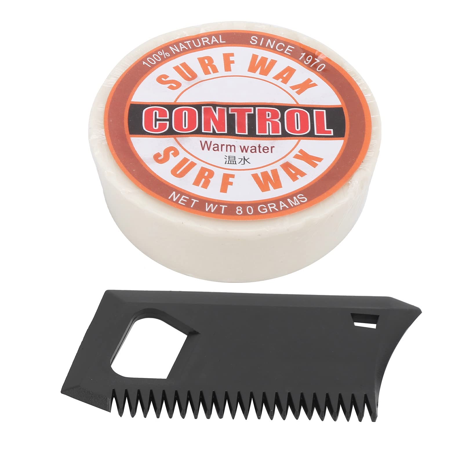 EVTSCAN Portable Anti‑Slip Paraffin Surf Skateborad Wax Surfing Board Accessory with Wax Comb(Warm water wax)