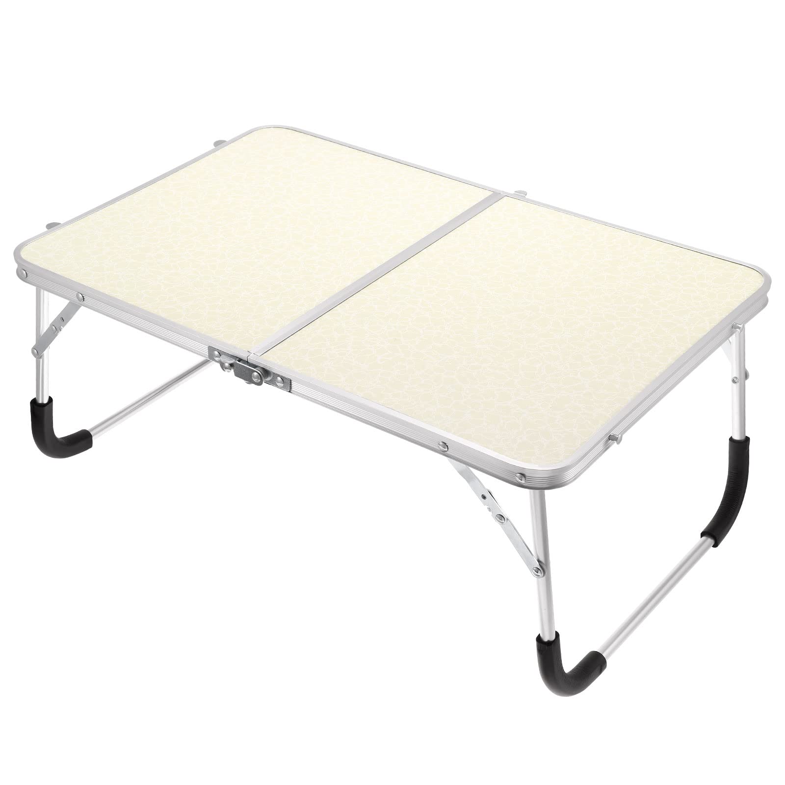 PATIKIL Foldable Laptop Table, Portable Lap Desk Picnic Bed Tray Tables Snacks Reading Working Desks for Bed Couch Sofa, White