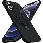 SKYLMW Designed for iPhone 12 Case with Magnetic Invisible Stand Compatible with MagSafe Military Drop Tested Shockproof Silicone iPhone 12 Phone Cases for Women Men 6.1'' 2020, Black