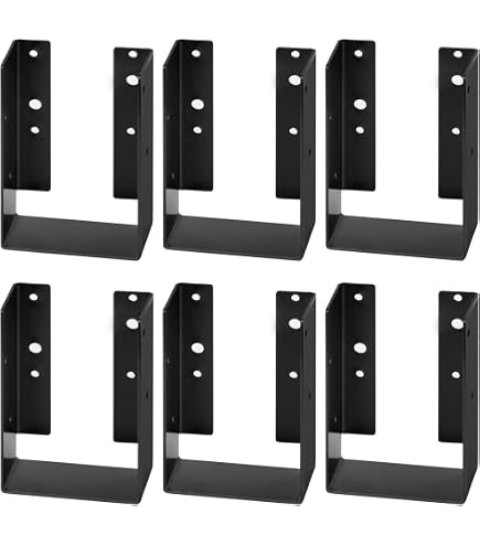 MississippiBase Heavy-Duty 4x6 Concealed Joist Hangers (2-Pack) - Powder Coated Steel Brackets For Pergolas, Decks & Swing Sets