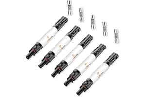 PJERJZN 15A Solar Panel Fuse Holder 1000V with PV Fuse Inline Connector 15Amp for Solar System, Ready to Plug IP67 Waterproof 5 PCS