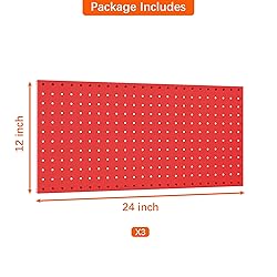 TORACK 3Pcs Metal Pegboard Panels for Wall Garage