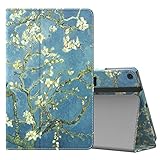 MoKo Case for All-New Amazon Fire HD 10 Tablet (7th Generation, 2017 Release) - Slim Folding Stand Cover with Auto Wake / Sleep for Fire HD 10.1 Inch Tablet, Almond Blossom