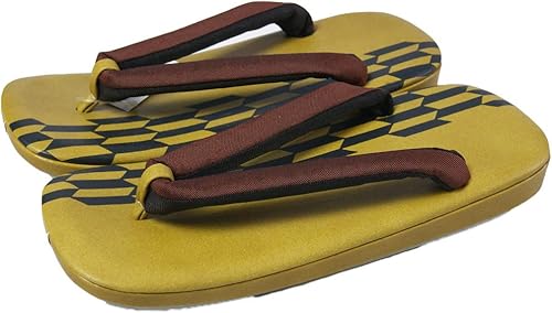 Amazon 男物お洒落雪駄 カラーレザー台座に光沢鼻緒 Lサイズ 矢絣柄 お洒落で派手なメンズ着物姿に草履 からし色 カラー雪駄 シューズ バッグ