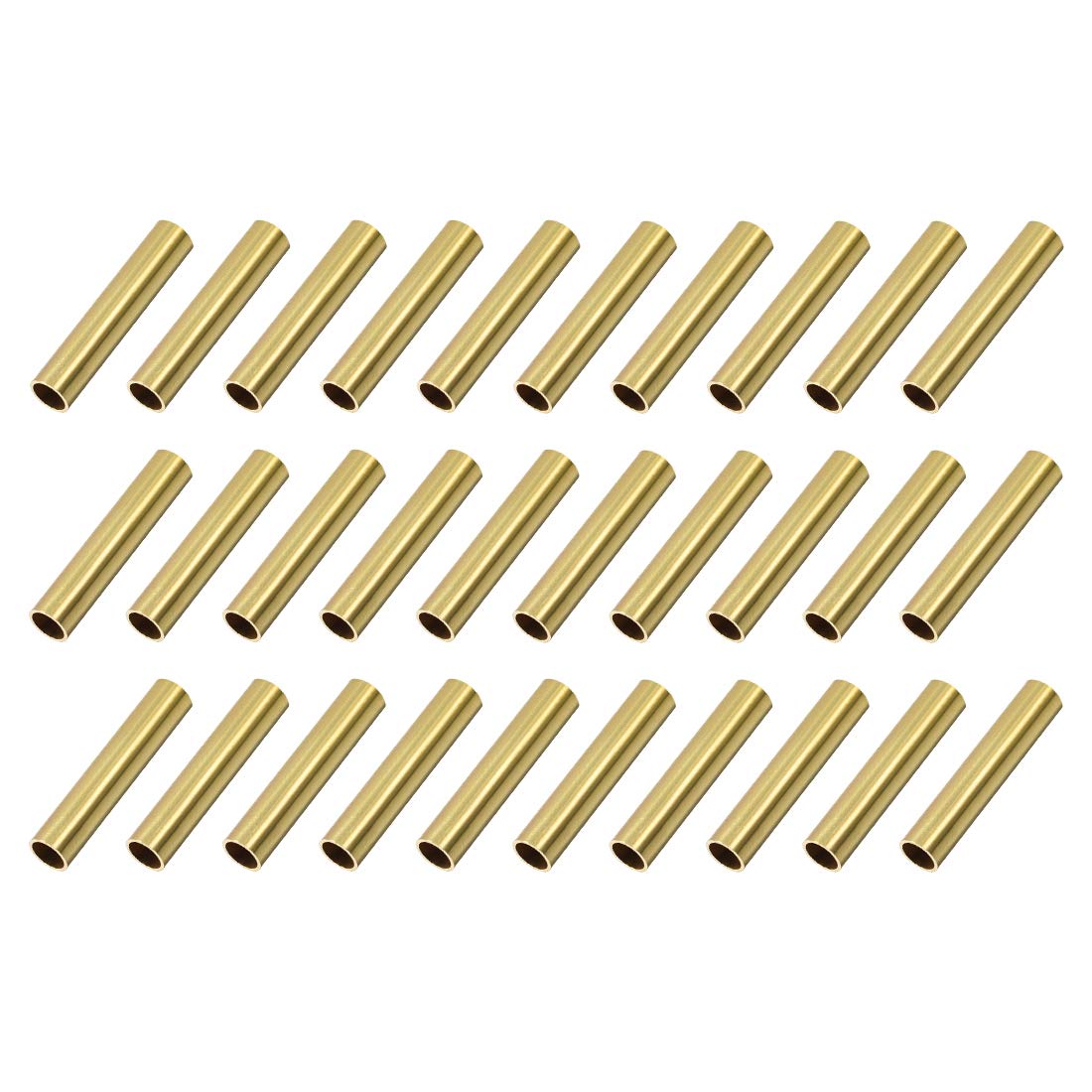 uxcell Brass Round Tube, 6mm OD 0.5mm Wall Thickness 30mm Length Seamless Pipe Tubing for DIY Crafts 30 Pcs