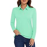 MAGCOMSEN Women's Polo Shirts Long Sleeve Golf Shirt Quick Dry UPF 50+ Sun Protection Lightweight Tennis Shirts