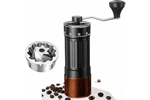Portable Manual Coffee Grinder with CNC Stainless Steel Conical Burr, 40 Adjustable Settings Hand Coffee Grinder with 30g Cap