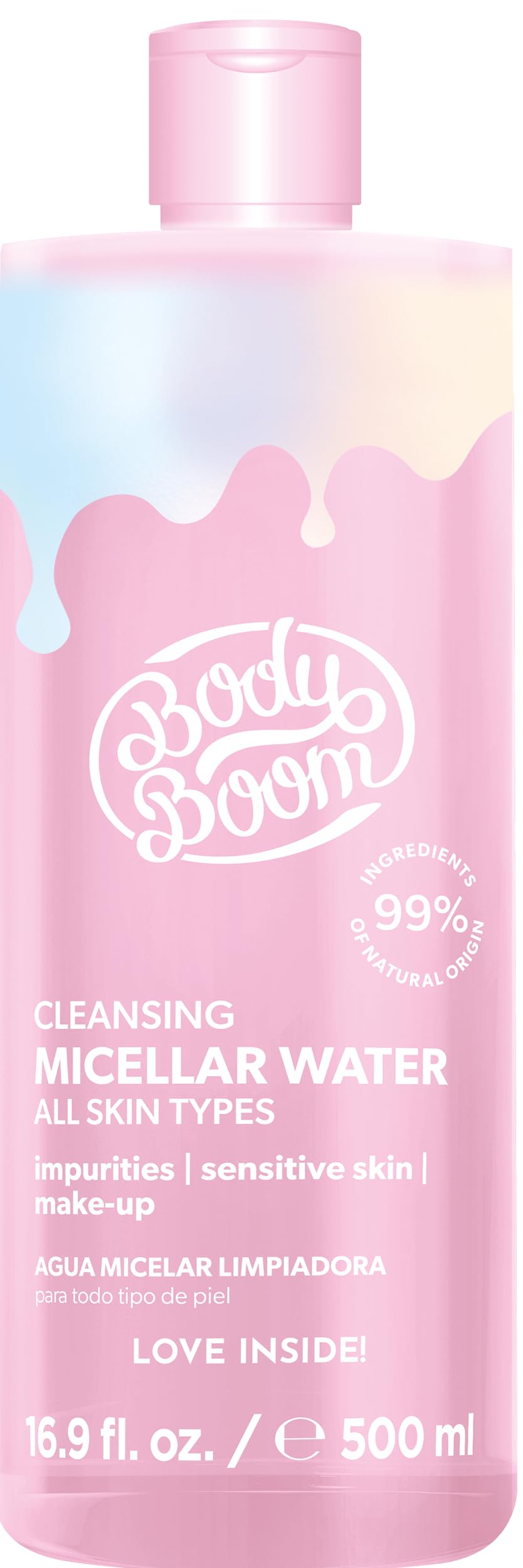 Bielenda Body Boom micellar water for make-up removal for all skin types, cleanses, refreshes and moisturizes, restores skin radiance, 500 ml