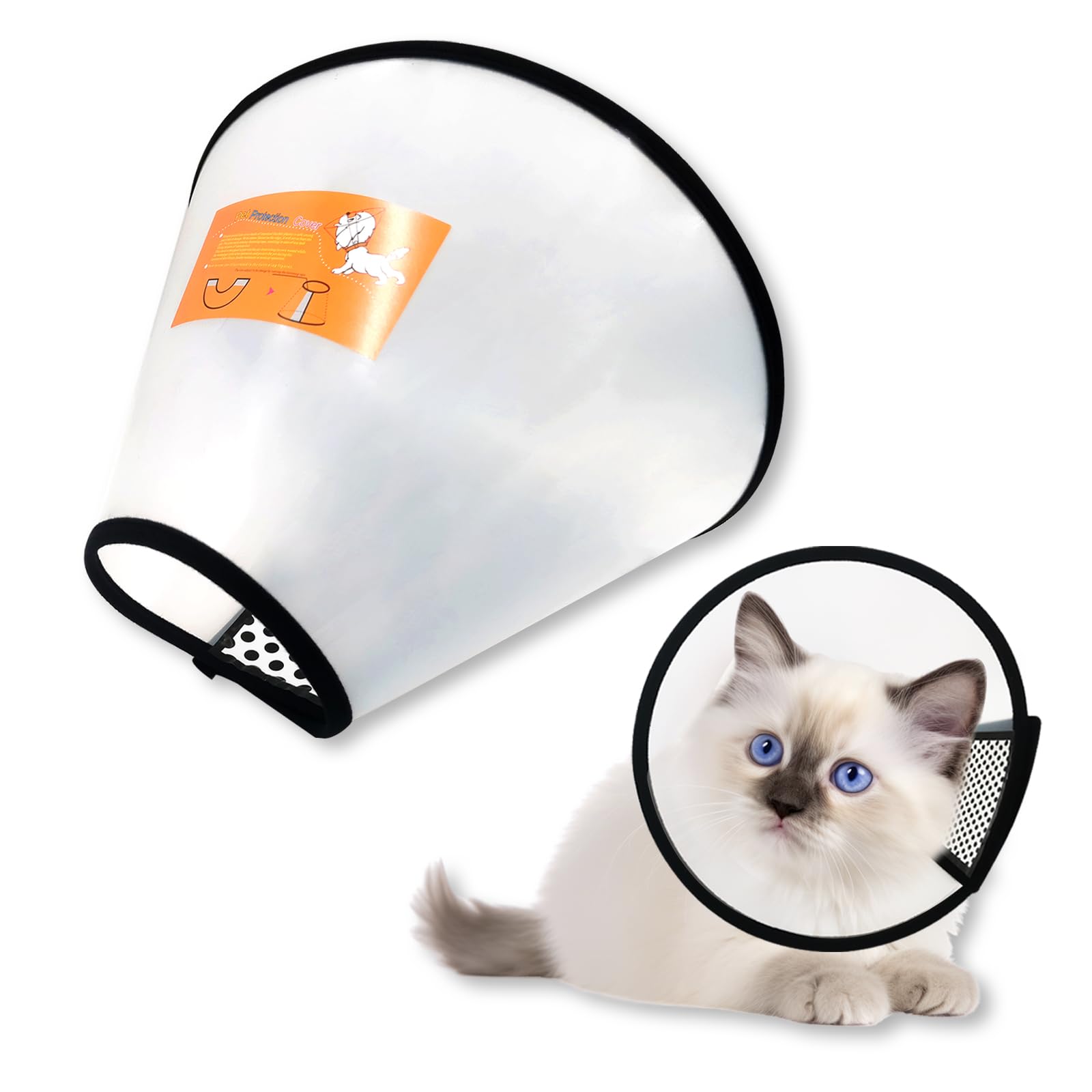 Photo 1 of Adjustable Dog Cone Collar After Surgery Soft Cone of Shame Alternatives for Dog Cat Puppy Plastic Elizabethan Collar for Dogs from Licking Biting Scratching Wounds(M,Neck:9.0-10.6in)