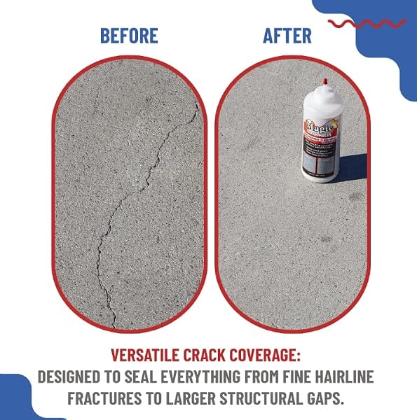 MAGIC CRACK FILLER 2.5LB CONCRETE SLAB GRAY, FOR FILLING IN CONCRETE CRACKS ON DRIVEWAYS, WALKWAYS AND PATIOS. INSTALLS EASILY DRY GRANULAR NO MESS AND DIY (GRAY, 1)
