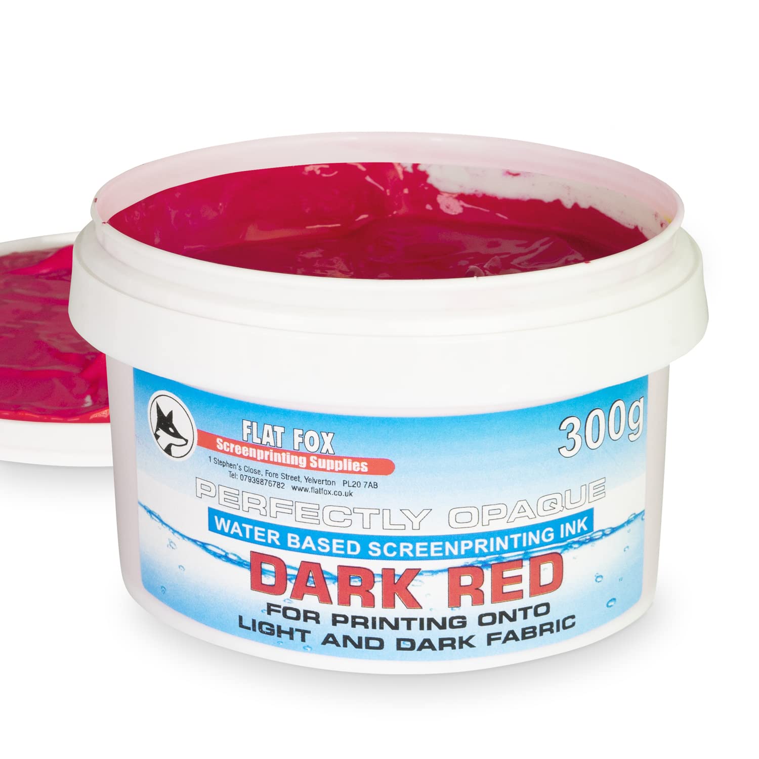 Flat Fox Screen Printing Opaque Water Based Fabric Inks (Dark Red, 300g)…