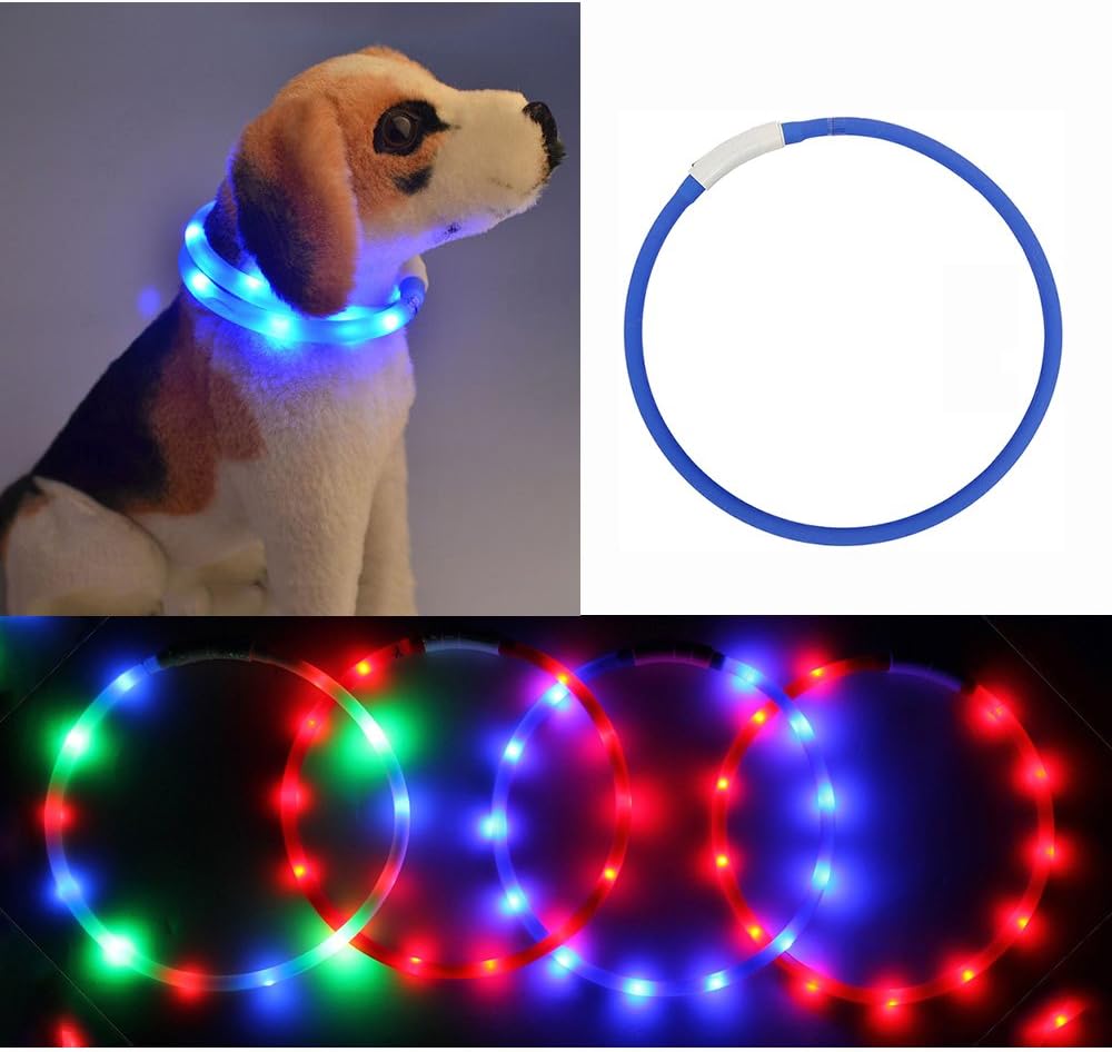 asialong blinkende LEDBeleuchtung Sicherheit Hundehalsband, USB
