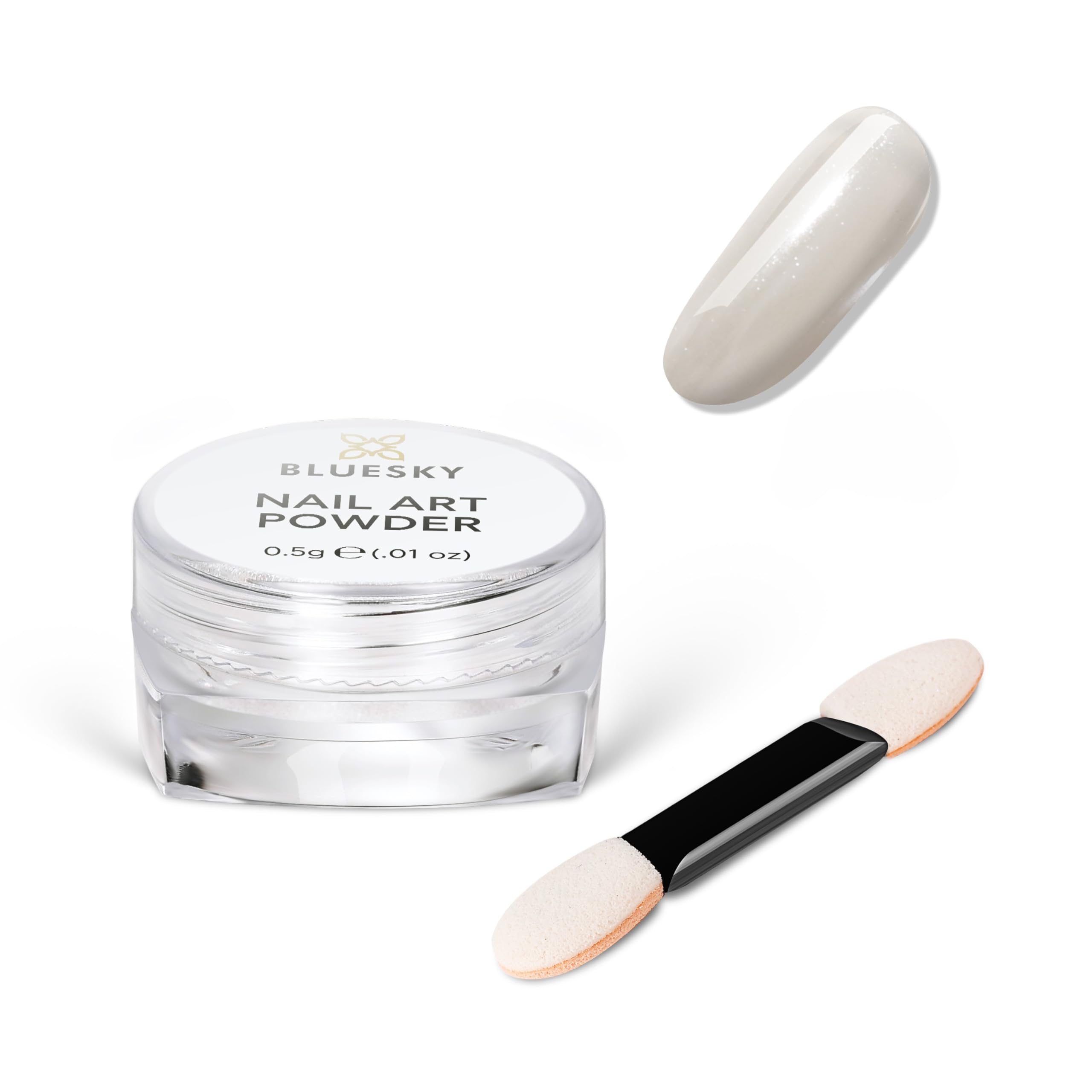 Bluesky Moonshine Nail Powder - Crystal 5g - Pearlescent Chrome Powder, Glazed Donut Effect, Iridescent Powder for Nails