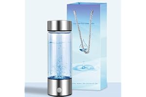 SHINKAI Hydrogen Water Bottle, Portable Hydrogen Water Ionizer Machine, Hydrogen Water Generator, Rechargeable Hydrogen Rich Water Glass Health Cup for Home Travel (Light Silver)