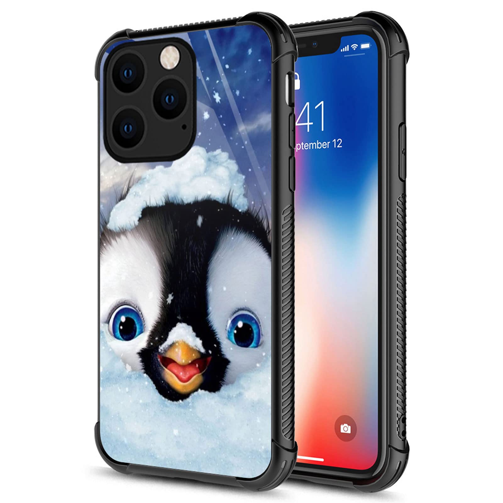 CARLOCA Compatible With IPhone 14 Plus Case,Cute Penguin Happy