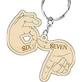 KATINAT 67 Meme Keychain Wooden 6-7 Popular Six Seven Internet 6 7 Meme Keychain for Backpack, Keys, Car Mirror Bag Accessory