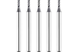 EANOSIC Solid Carbide CNC End Mill Bit - 4 Flutes -1/16" Cutting Diameter, AlTiN Coated End Milling Bit Set for Roughing and Finishing, Ideal for Milling Metals, Alloy Steels, Hardened Steels