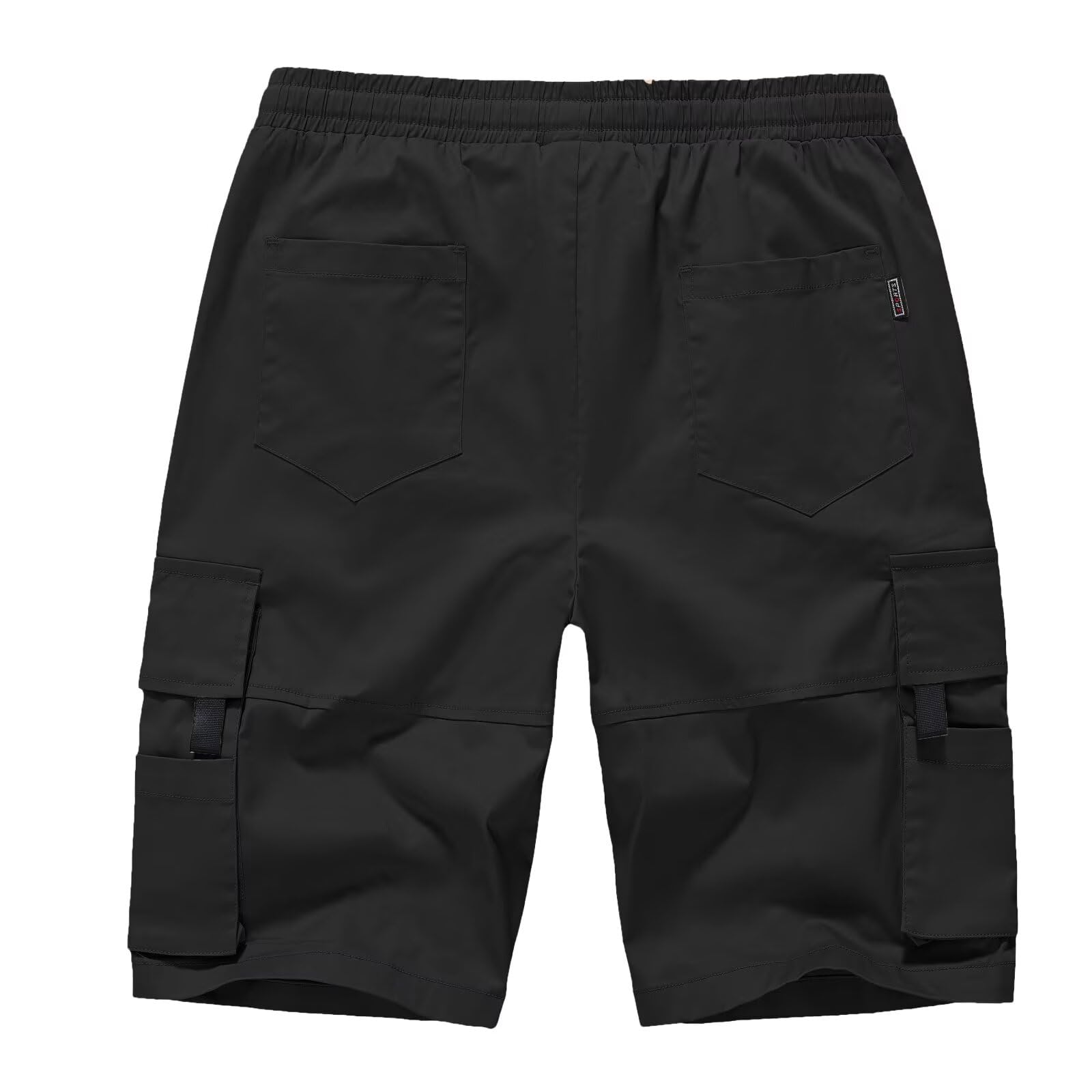 Tansozer Kurze Hosen Herren Cargo Shorts Sommer Bermuda Stretch Baumwolle Outdoor Freizeit Knielange Arbeitsshorts Männer Freizeitshorts Gummizugbund Sports mit Taschen Schwarz L 3