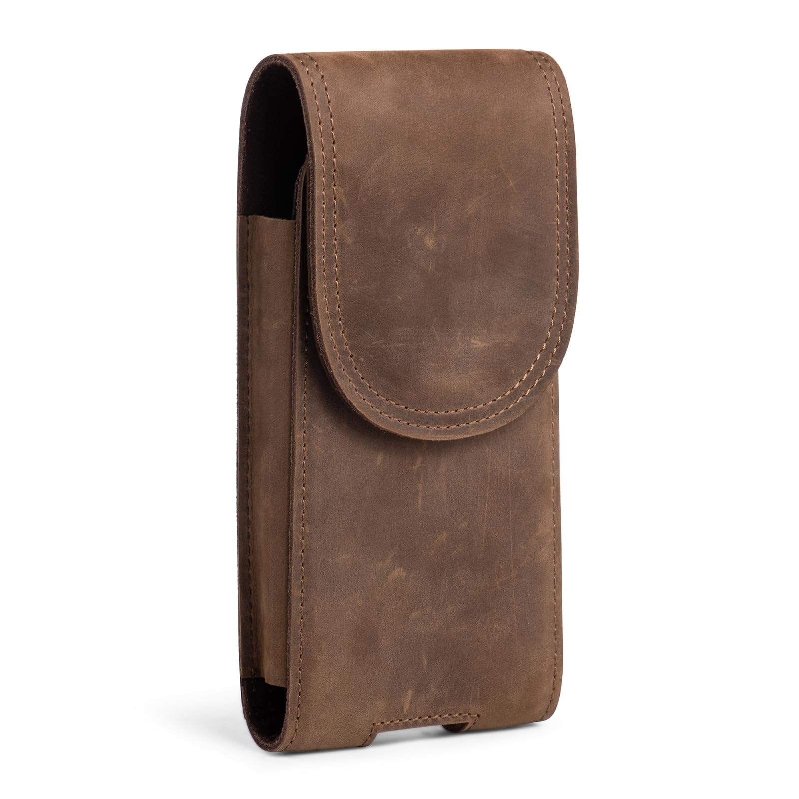 Hengwin Men’s Work Belt Clip Holder, Genuine Leather Mobile Phone Holster for iPhone 17 Pro Max 15 Plus 16 15 14 13 12 11 Pro Max Phone Case, Small Travel Money Card Carrier