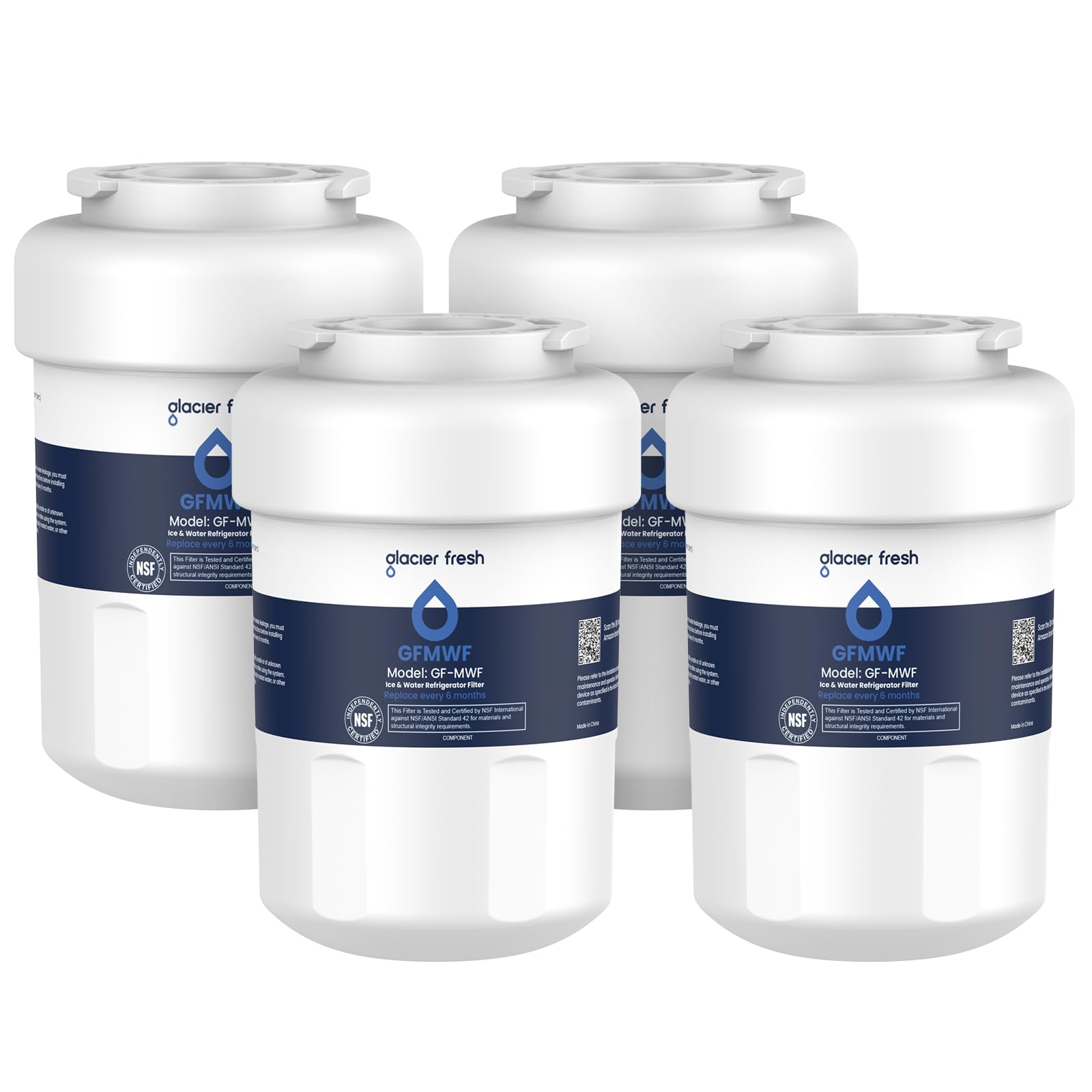 Photo 1 of GLACIER FRESH Replacement for MWF Refrigerator Water Filters, SmartWater MWFP, MWFA, GWF, HDX FMG-1, WFC1201, RWF1060, 197D6321P006, Kenmore 9991, 4 Pack