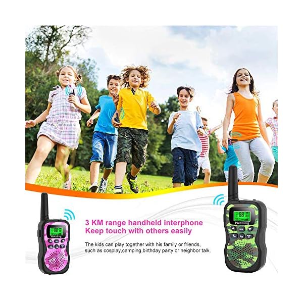 Nestling-Walkie-Talkies-3-Pack-Upgraded-Version-Camouflage-Exterior-8-Channels-2-Way-Radio-Toys-with-Backlit-LCD-Flashlight-3-Miles-Range-for-Kids-Indoor-Outdoor-Activity Nestling Walkie Talkies 3 Pack, Upgraded Version Camouflage Exterior 8 Channels 2 Way Radio Toys with Backlit LCD…