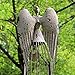 Antiqued Metal Garden Angel Statue with Heart, Indoor Outdoor Angel Yard Art Decor Lawn Patio Decorations Holiday Decor Garden Gift Idea, 32’’H (Heart)