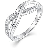 STARCHENIE Infinity Ring for Women 925 Sterling Silver Twisted Knot Ring Infinity Statement Rings Size 5-10