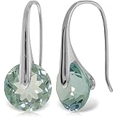 Galaxy Gold GG 16.50 CT. 14k White Gold Fish Hook Earrings with Blue Topaz
