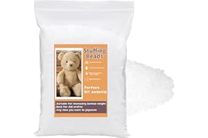 Hssugi 15.9oz Plastic Pellets for Filling, Poly Stuffed Beads, Toy Stuffed Beads, Transparent Weight Filled Bead for Filling Cloth Art DIY, StuffingBeads Stuffed Animal beanbag Crafts