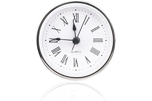 MovFlax Mini Round Quartz Clock Insert 2-1/2 Inch (65mm) Face Replacement, Quartz Movement Miniature Clock for Crafts with Ro