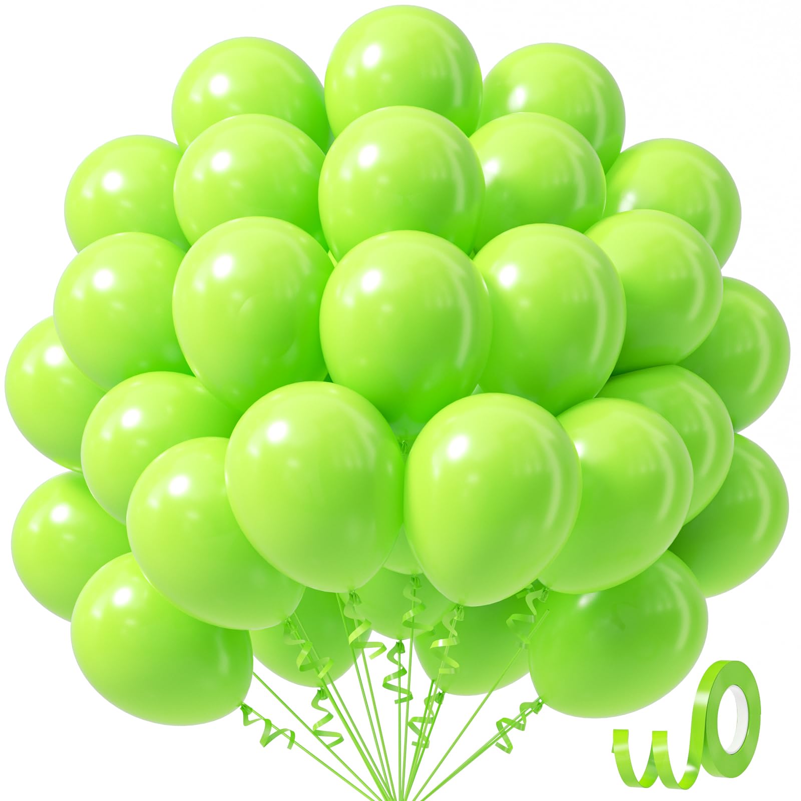 Awenztech Lime Green Balloons 12 inch, Lime Green