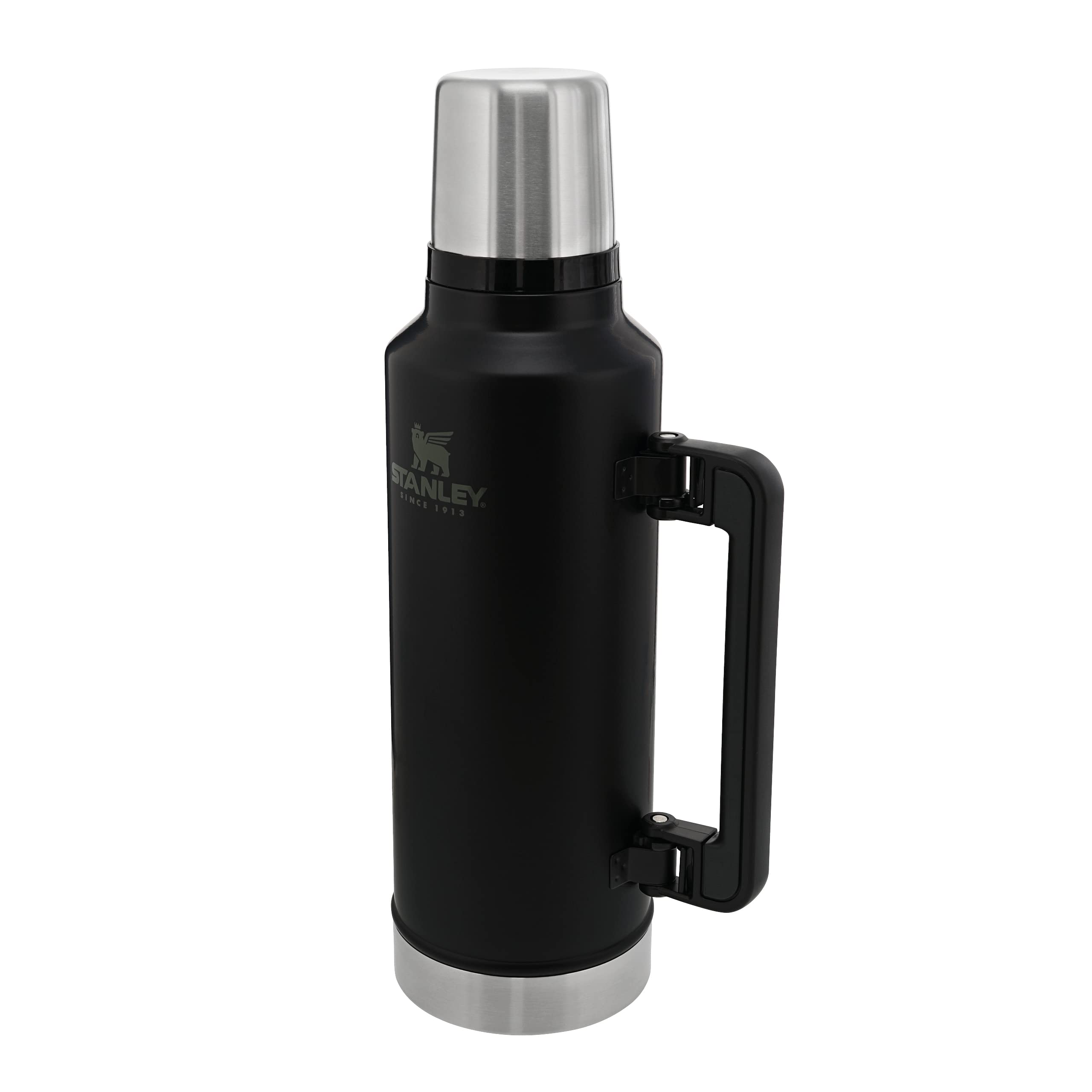 Stanley 1913 Classic Legendary Thermal Flask 1.9L - Keeps Hot Or Cold for 45 Hours - BPA-Free Insulated Bottle - Stainless Steel Coffee Flask - Leakproof - Dishwasher Safe - Matte Black