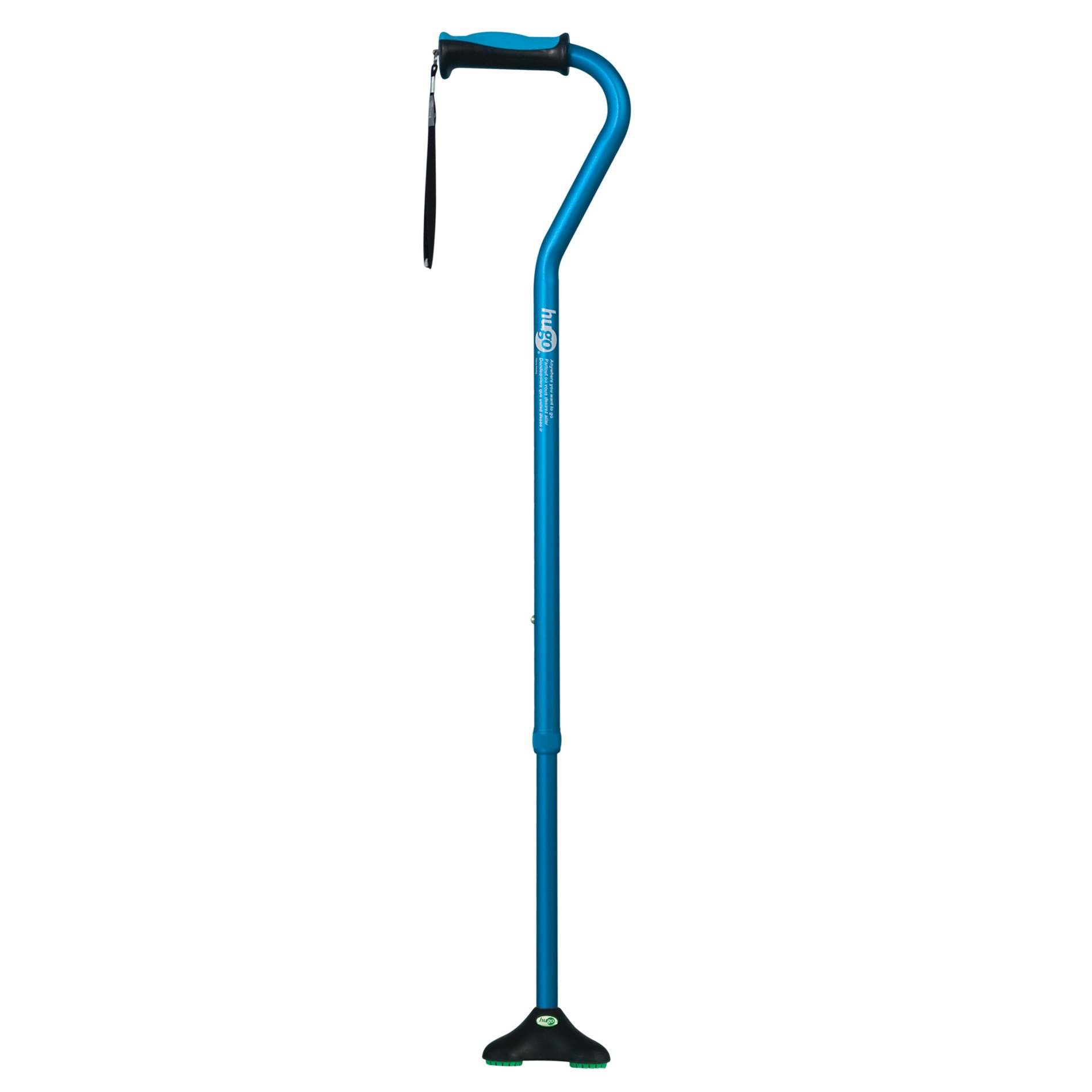 Hugo Mobility Quadpod Offset Cane With Ultra Stable Cane Tip Aquamarine