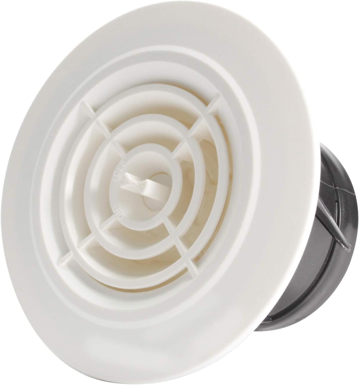 Hon&Guan 75mm Round Adjustable Air Vent with Flyscreen Mesh 3 Inch Closeable Circular Ventilation Grille Vents Cover Indoor for Walls Ceiling