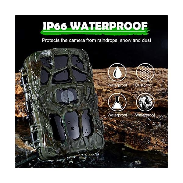 Topnaca 4K Wildkamera 20MP Jagdkamera, Überwachungskamera mit Nachtsicht, wasserdichte Aufklärungskamera mit 0,2s… – Bild 7