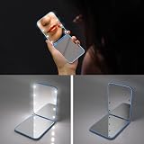 Kintion Pocket Mirror 1X 3X Magnification LED Compact Travel Mirror Blue view 4