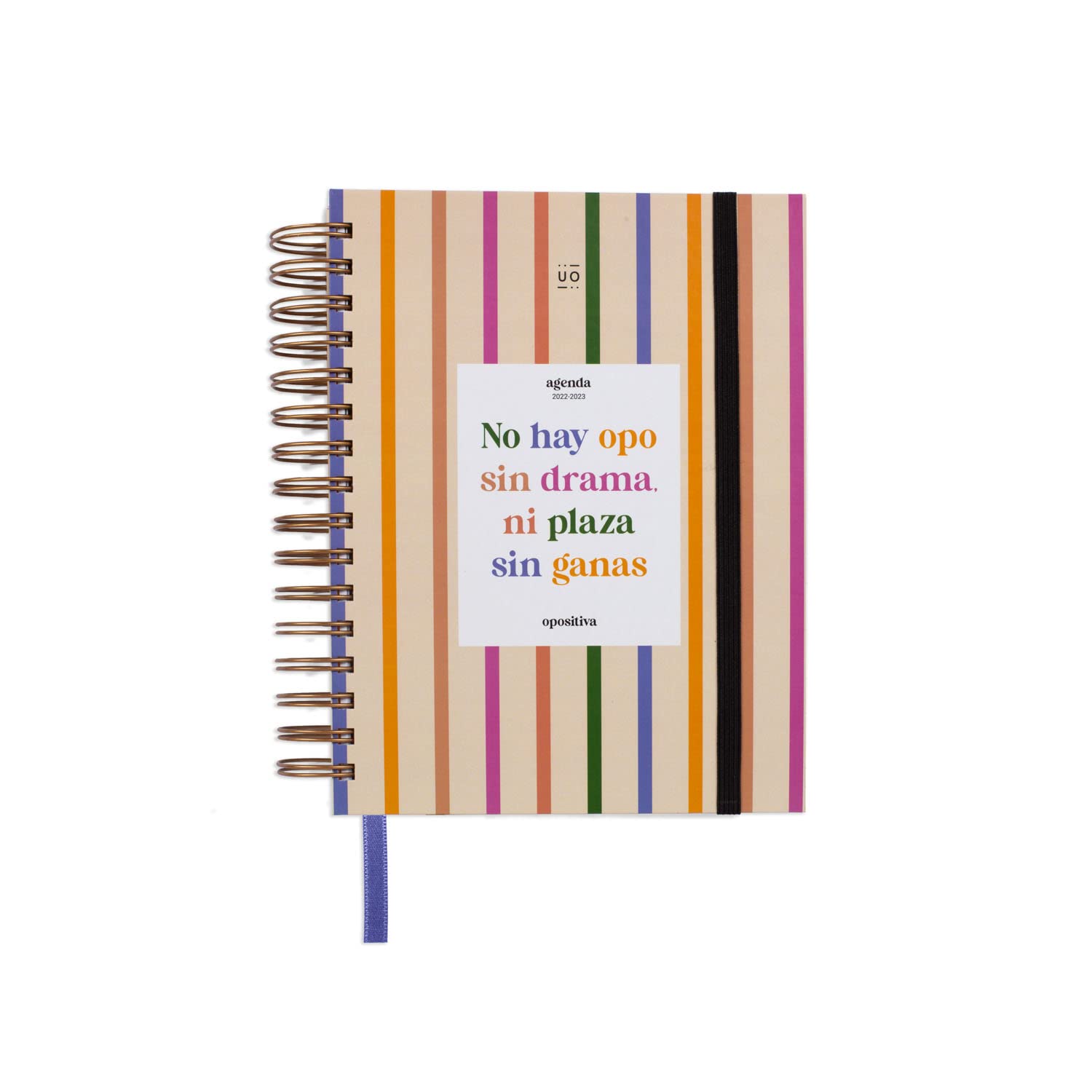 UO Opoagenda School Diary Week to View: Starts in September 2022 and ends in August 2023, Hardcover, Includes 126 Stickers, Elastic Band and Record Tape, Multicoloured, Medium